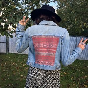 Tribal Print Jean Jacket
